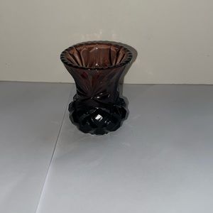 Amethyst depression glass toothpick holder.